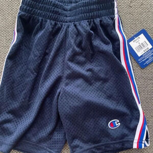 NWT Size 4 champion boys athletic shorts navy with logo